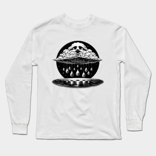 Celestial Rain - Surrealist Dreamscape Long Sleeve T-Shirt